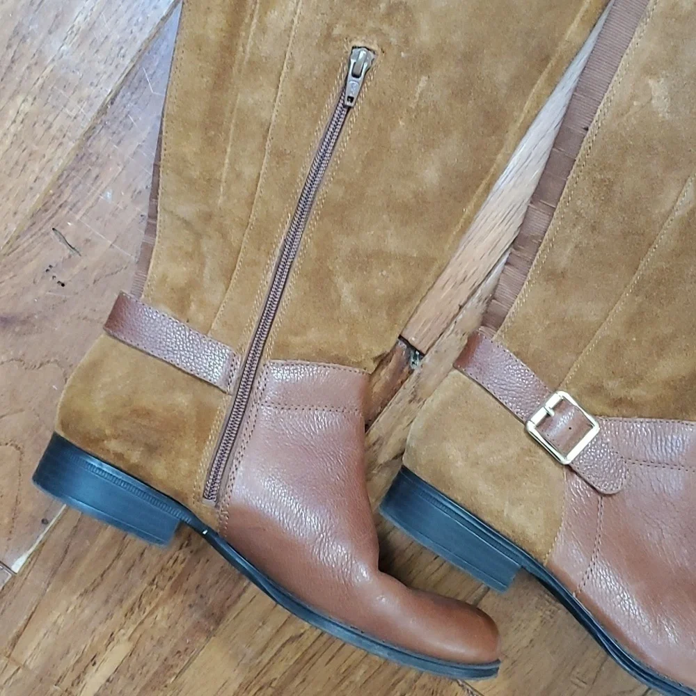 Naturalizer July wide calf over the knee camel suede boots